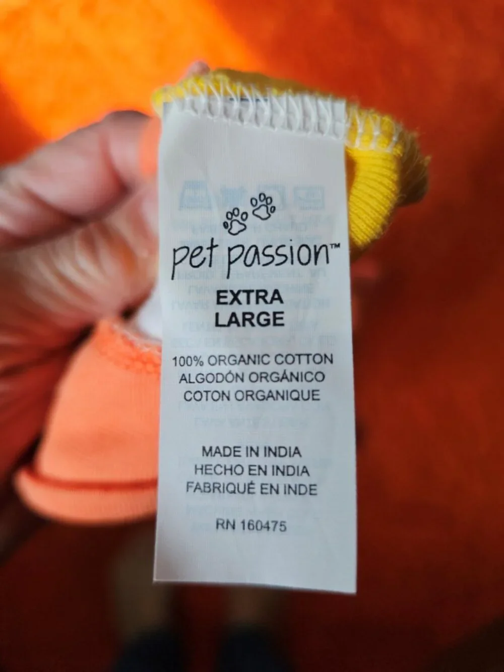 Pet Passion Rocky-The Extra Comfy Hoodie, Candy Corn, XL (55-80 lbs)